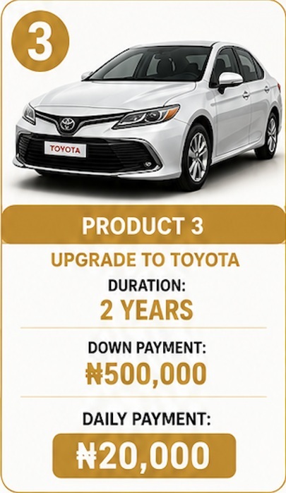 Product 3 car plan with a two-year term